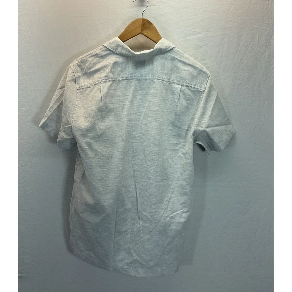 New J. Crew Camp Shirt‎ Textured Cotton Short Sleeve Preppy Coral Gray Size S
